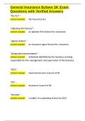 General Insurance Bylaws SK Exam Questions with Verified Answers&period;docx