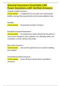 General Insurance Essentials C82 Exam Questions with Verified Answers&period;docx