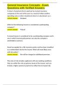 General Insurance Concepts - Exam Questions with Verified Answers&period;docx