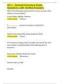 CH 1 - General Insurance Exam Questions with Verified Answers&period;docx