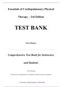 Test Bank &mdash; Essentials of Cardiopulmonary Physical Therapy&comma; 3rd Edition &mdash; Ellen Hillegass &mdash; 9781437703818