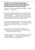 Chapter 17 Otorhinolaryngologic Surgery Short Answer Nasal Surgery Exam Question & Answers 2025&period;docx