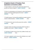 Irrigation Exam 2 Practice Test Question & Answers 2025&period;docx