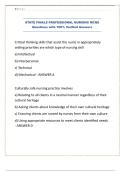 STATE FINALS PROFESSIONAL NURSING MCQS Questions with 100&percnt; Verified Answers&period;