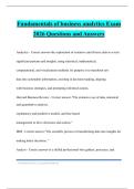 Fundamentals of business analytics Exam 2026 Questions and Answers