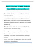 Fundamentals of Business Analytics Exam 2026 Questions and Answers