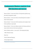Fundamental of Business Analytics Exam 2026 Questions and Answers