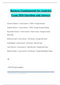 Business Fundamentals for Analytics Exam 2026 Questions and Answers