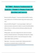 MGT8803 - Business Fundamentals for Analytics - Module 2&colon; Finance Exam 2026 Questions and Answers
