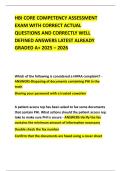 HBI CORE COMPETENCY ASSESSMENT EXAM WITH CORRECT ACTUAL QUESTIONS AND CORRECTLY WELL DEFINED ANSWERS LATEST ALREADY GRADED A&plus; 2025 &ndash; 2026