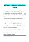 Psychology Exam 3 2026 Questions and Answers