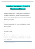 technology vs psychology Exam 2026 Questions and Answers