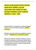 DAVIES ULTRASOUND PHYSICS REVIEW EXAM WITH CORRECT ACTUAL QUESTIONS AND CORRECTLY WELL DEFINED ANSWERS LATEST ALREADY GRADED A&plus; 2025 &ndash; 2026