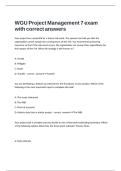 WGU Project Management 7 exam with correct answers