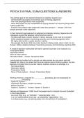 PSYCH 318 FINAL EXAM QUESTIONS & ANSWERS
