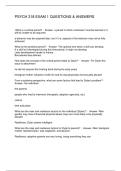 PSYCH 318 EXAM 1 QUESTIONS & ANSWERS