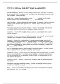 PSYC 318 EXAM 2 QUESTIONS & ANSWERS