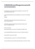 CHEM 334 Exam 2 Reagents exam with correct answers