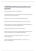 CHEM 334 Lab Final exam with correct answers