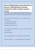 Green Building Design Exam Questions & Answers&comma; Well Elaborated &vert; Already Verified Test &vert;100&percnt; Verified solutions &vert; Latest&excl;&excl;