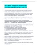 MIDTERM REVIEW - MED&sol;SURG Questions and Answers correct