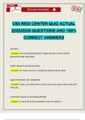 CSX REDI CENTER QUIZ ACTUAL 2025&sol;2026 QUESTIONS AND 100&percnt; CORRECT ANSWERS