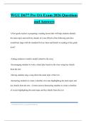 WGU D677 Pre OA Exam 2026 Questions and Answers