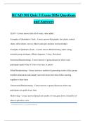 HCAD 301 Quiz 3 Exam 2026 Questions and Answers