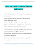 UWEC HCAD 301 Exam 2026 Questions and Answers