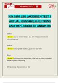 KIN 2501 LSU JACOBSEN TEST 1 ACTUAL 2025&sol;2026 QUESTIONS AND 100&percnt; CORRECT ANSWERS