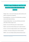TPJ201 Exam&colon; Healthcare and First Aid Overview Exam 2026 Questions and Answers