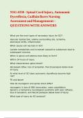 NSG 4330 - Spinal Cord Injury&comma; Autonomic Dysreflexia&comma; Guillain Barre Nursing Assessment and Managemnent &ndash; QUESTIONS WITH ANSWERS&period;