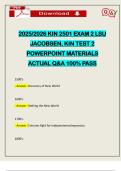 2025&sol;2026 KIN 2501 EXAM 2 LSU JACOBSEN&comma; KIN TEST 2 POWERPOINT MATERIALS ACTUAL Q&A 100&percnt; PASS