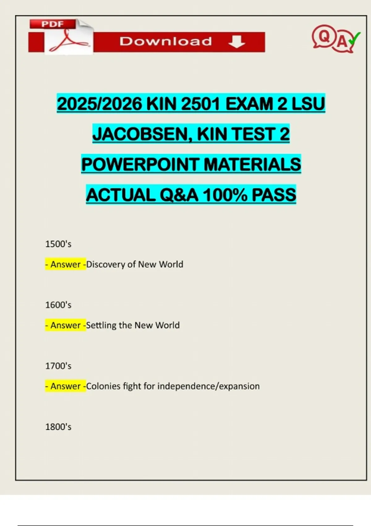 Kin 100 2025/2026 KIN 2501 EXAM 2 LSU JACOBSEN, KIN TEST 2 POWERPOINT MATERIALS ...