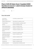 Pharm NUR 210 Galen Exam 3 &lpar;updated 2025&rpar; Questions & Answers &vert; Latest Already Graded A&plus; UPDATE 2025&vert;2026