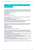 NURS 316 Practice Midterm Questions and Answers 
