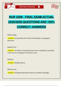 NUR 2206 - FINAL EXAM ACTUAL 2025&sol;2026 QUESTIONS AND 100&percnt; CORRECT ANSWERS