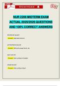 NUR 2206 MIDTERM EXAM ACTUAL 2025&sol;2026 QUESTIONS AND 100&percnt; CORRECT ANSWERS