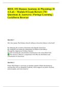 BIOL 252 Human Anatomy & Physiology II w&sol;Lab &ndash; Module 8 Exam Review &lpar;70&plus; Questions & Answers&rpar; &vert; Portage Learning &vert; LockDown Browser