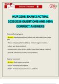NUR 2206&colon; EXAM 2 ACTUAL 2025&sol;2026 QUESTIONS AND 100&percnt; CORRECT ANSWERS