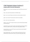 CSET Multiple Subject Subtest 3 exam with correct answers 