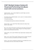 CSET Multiple Subject Subtest III Visual and Performing Arts Music exam with correct answer