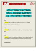 ART APPRECIATION &lpar;PRELIM&rpar; ACTUAL 2025&sol;2026 QUESTIONS AND 100&percnt; CORRECT ANSWERS