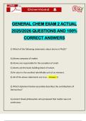 GENERAL CHEM EXAM 2 ACTUAL 2025&sol;2026 QUESTIONS AND 100&percnt; CORRECT ANSWERS