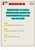 2025&sol;2026 NSG 116- QUIZ &num;1 IMMUNIZATIONS &lpar;GENERATED FROM POWERPOINT&rpar; ACTUAL Q&A 100&percnt; PASS