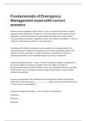 Fundamentals of Emergency Management exam with correct answers