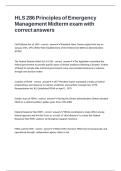 HLS 286 Principles of Emergency Management Midterm exam with correct answers 
