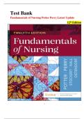 Test Bank for Fundamentals of Nursing 12th Edition by Patricia A&period; Potter &vert; Complete Practice Questions & Answers &vert; NCLEX&reg; Exam Prep &vert; Chapter-by-Chapter Review for Nursing Students
