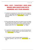 WGU - C237 - TAXATION 1 2025 2026  BRAND NEW QUESTIONS WITH  ANSWERS&vert; ACE YOUR GRADES&excl;