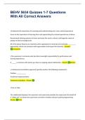 BEHV 5634 Quizzes 1-7 Questions With All Correct Answers